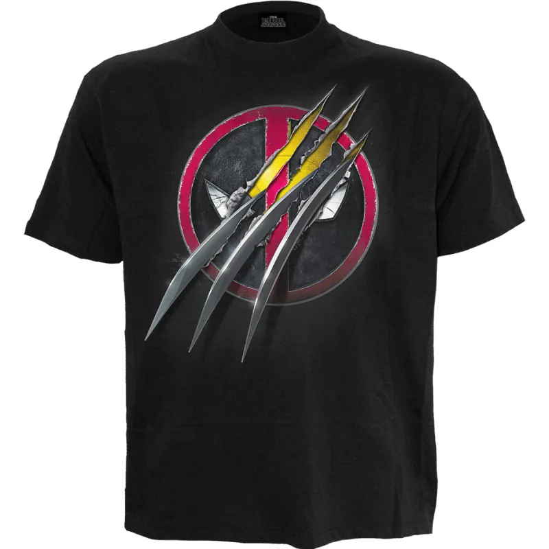 DEADPOOL - SLASHED - Front Print T-Shirt Black sold by Spiral Direct