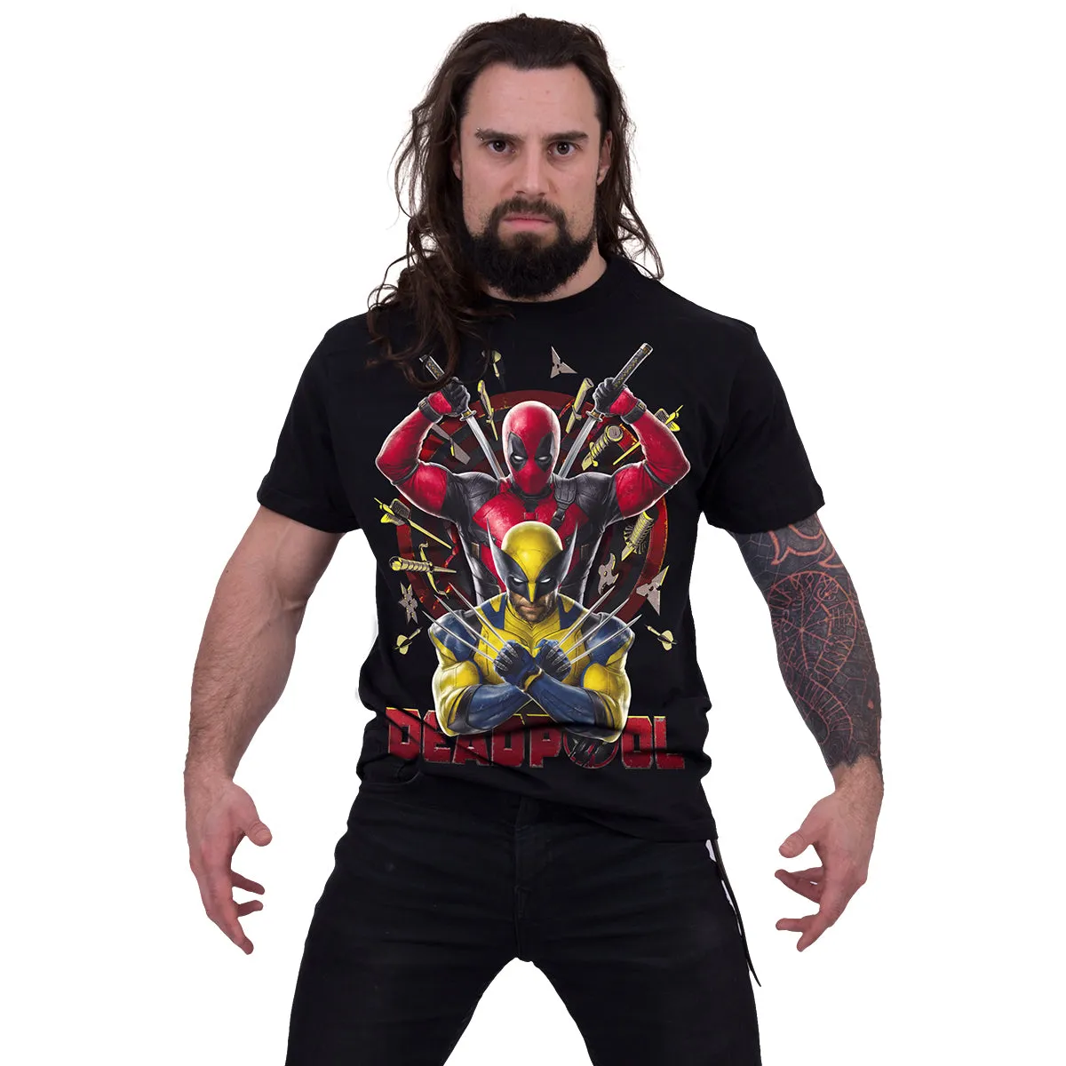 DEADPOOL - WOLVERINE BULLSEYE - T-Shirt Black sold by Spiral Direct product image thumbnail 3