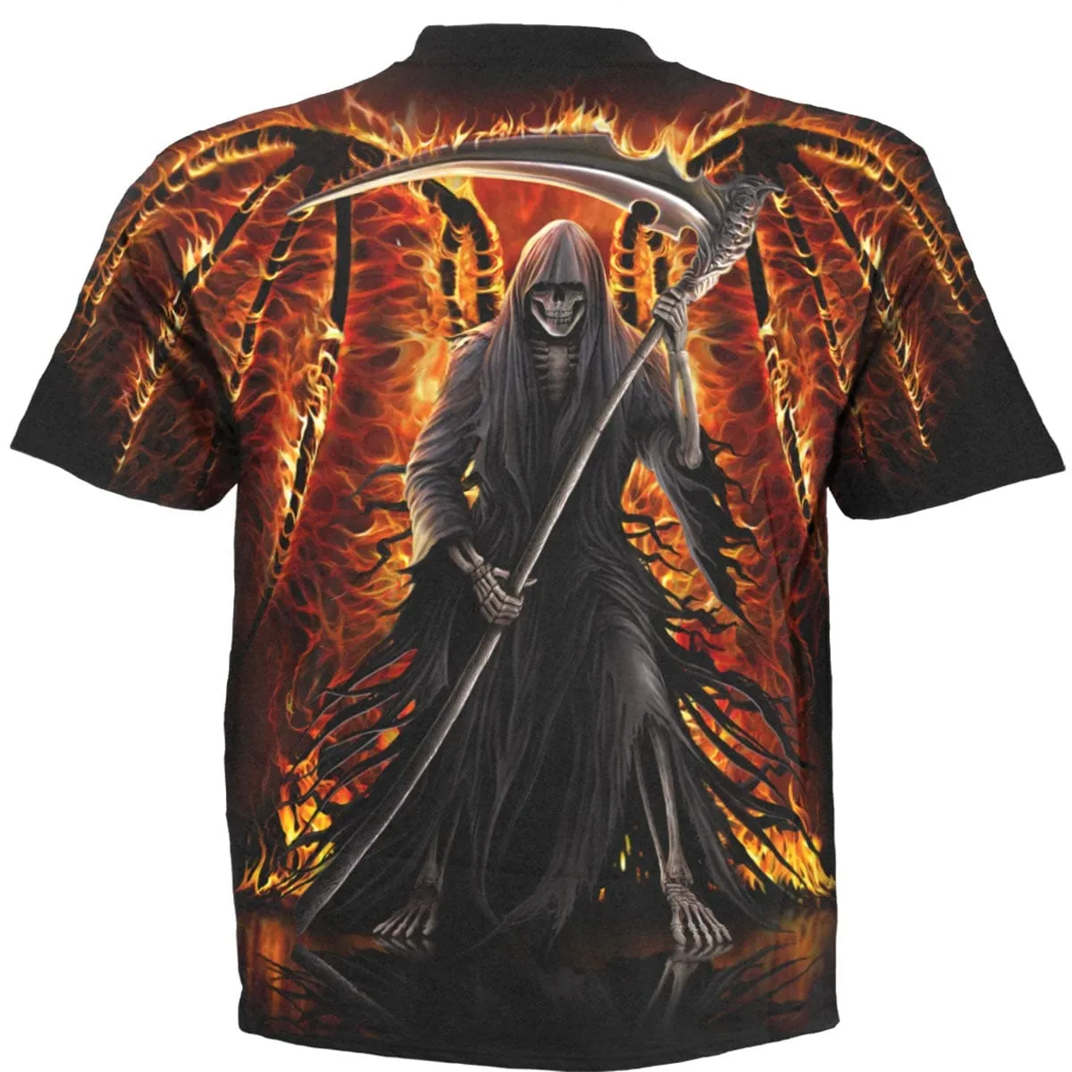 FLAMING DEATH - Allover T-Shirt Black sold by Spiral Direct product image thumbnail 2