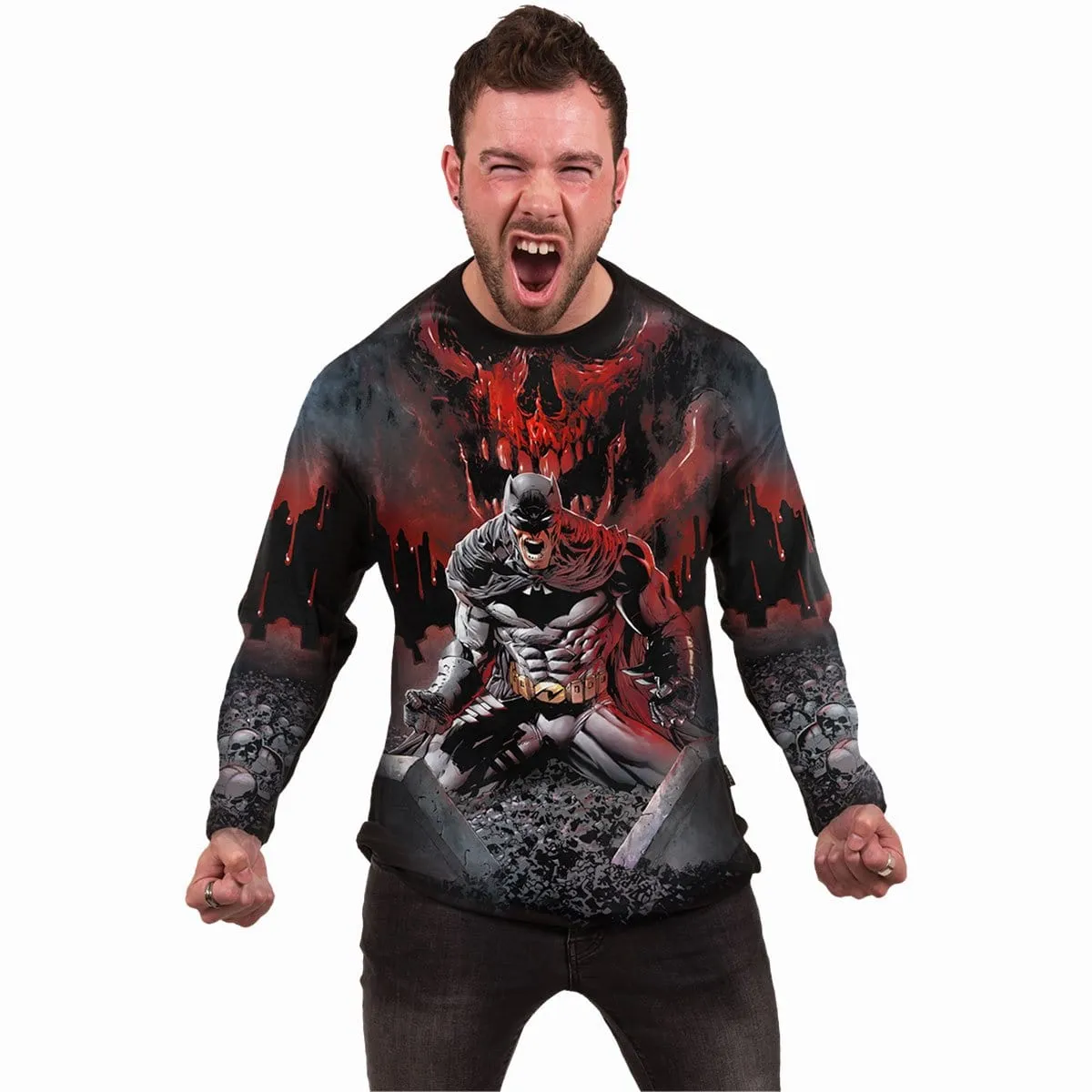 BATMAN - ASYLUM WRAP - Allover Longsleeve T-Shirt Black sold by Spiral Direct product image thumbnail 3