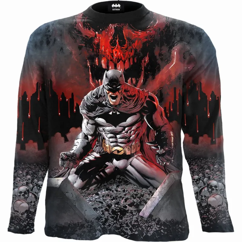 BATMAN - ASYLUM WRAP - Allover Longsleeve T-Shirt Black sold by Spiral Direct