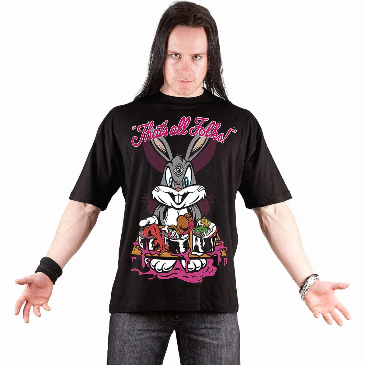 BUGS - EVIL BUNNY - Front Print T-Shirt Black sold by Spiral Direct product image thumbnail 2