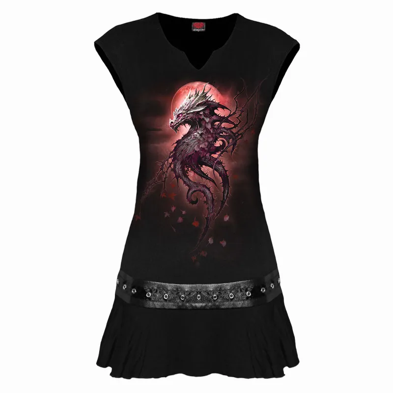 OAK DRAGON - Stud Waist Mini Dress Black sold by Spiral Direct