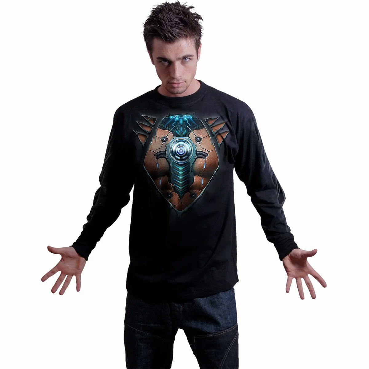 CYBER SKIN - Longsleeve T-Shirt Black sold by Spiral Direct product image thumbnail 3