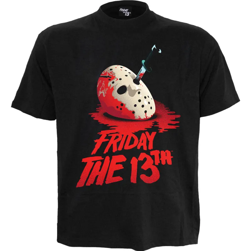 FRIDAY THE 13TH - CLASSIC MASK - Front Print T-Shirt Black sold by Spiral Direct