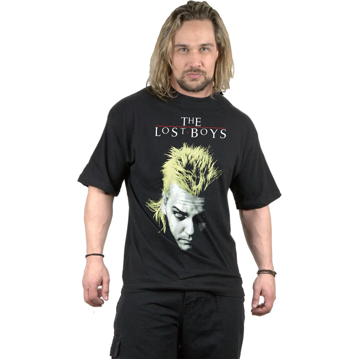 THE LOST BOYS - DAVID AND LOGO - Front Print T-Shirt Black sold by Spiral Direct product image thumbnail 2