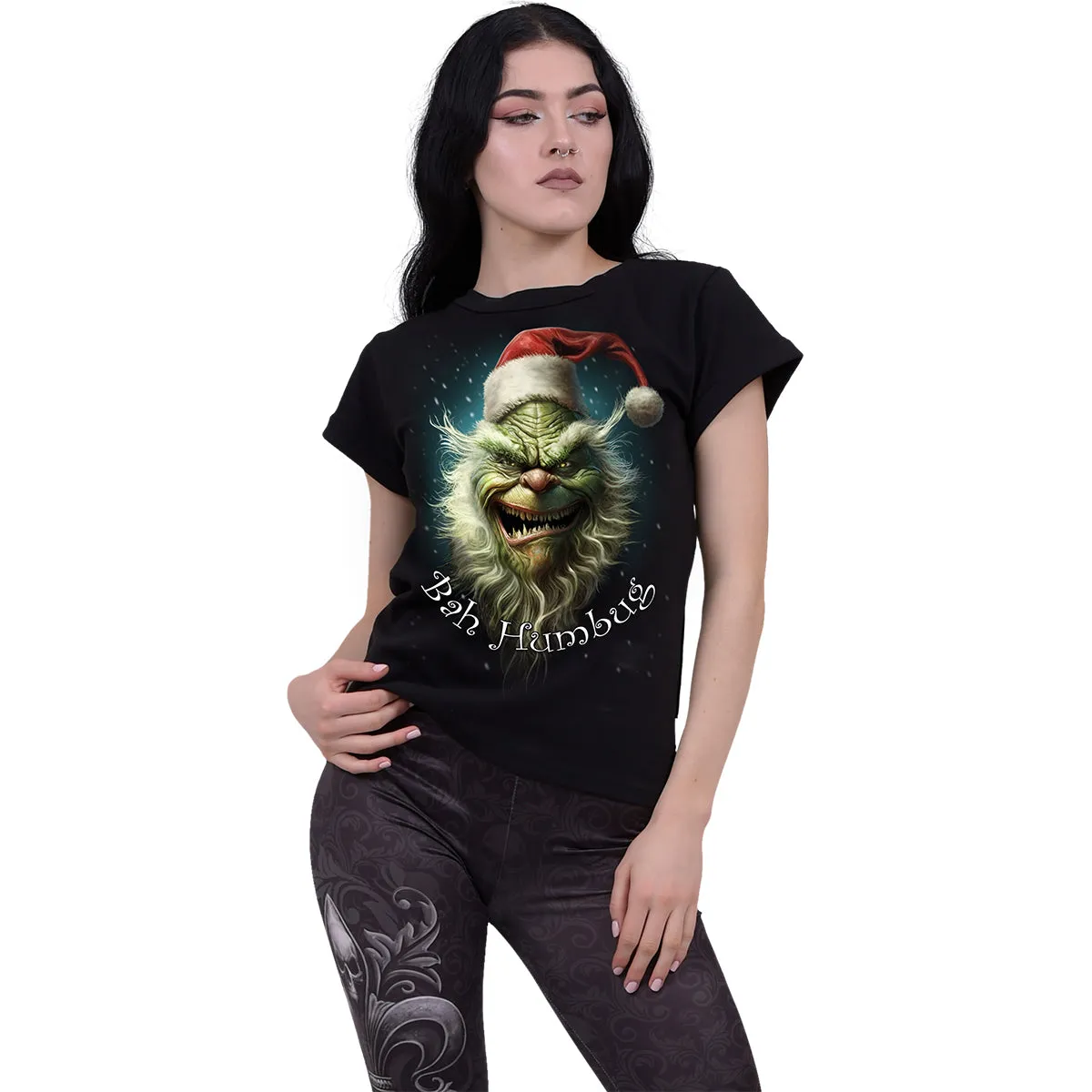 BAH HUMBUG - Boatneck Cap Sleeve Top Black sold by Spiral Direct product image thumbnail 2