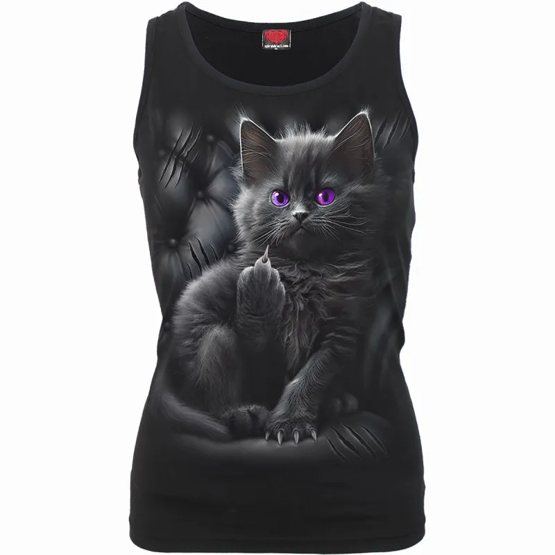 CATTITUDE - Razor Back Top Black made by Spiral Direct