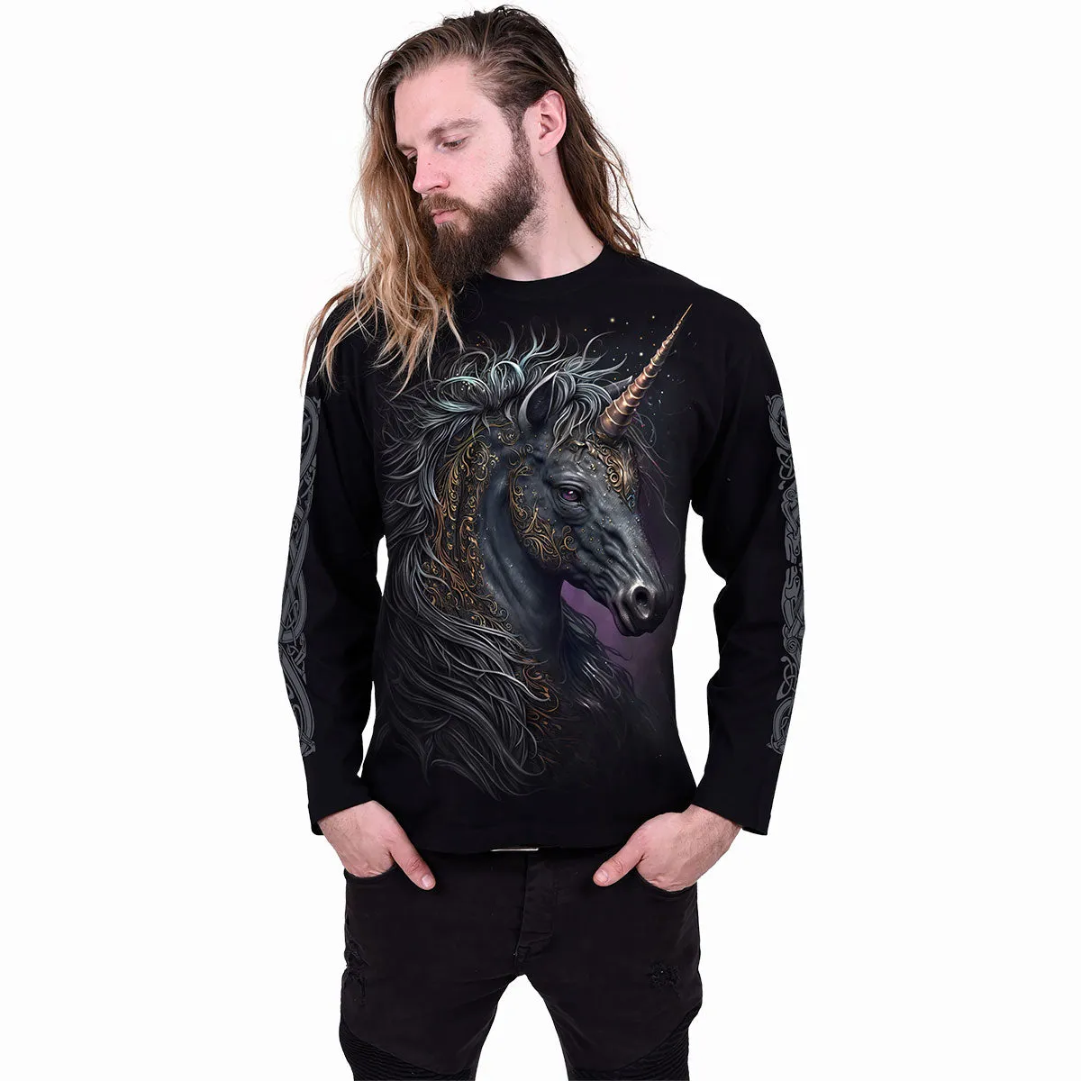 CELTIC UNICORN - Longsleeve T-Shirt Black sold by Spiral Direct product image thumbnail 3