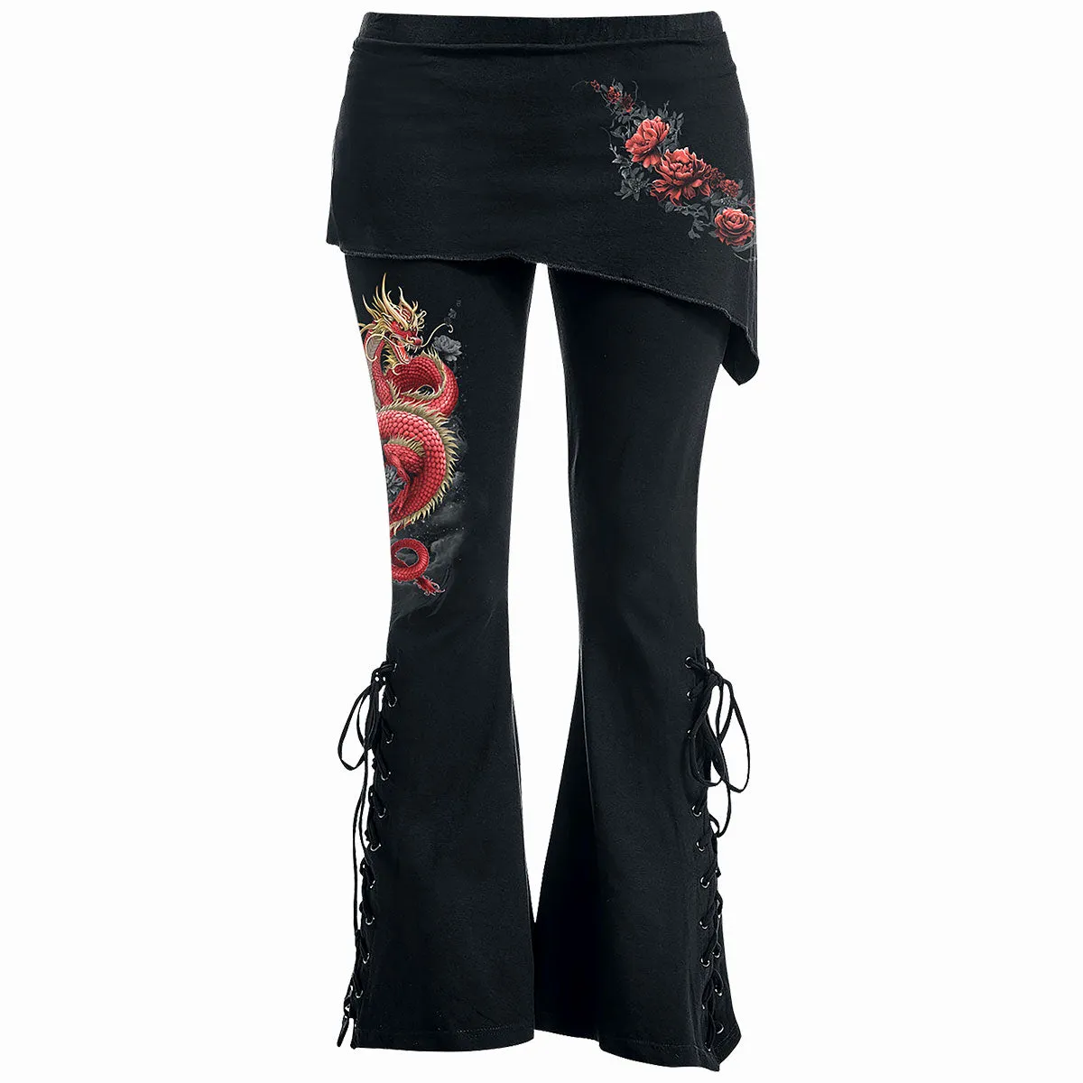 SHENLONG - 2in1 Boot-Cut Leggings with Micro Slant Skirt sold by Spiral Direct
