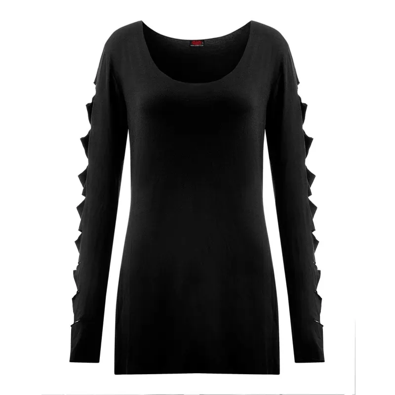 METAL STREETWEAR - Slashed Sleeve Boatneck Top sold by Spiral Direct