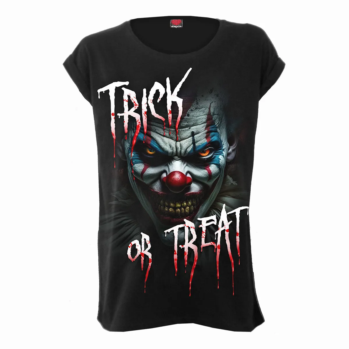 TRICK OR TREAT - Turnup Sleeve Loosefit Tee sold by Spiral Direct