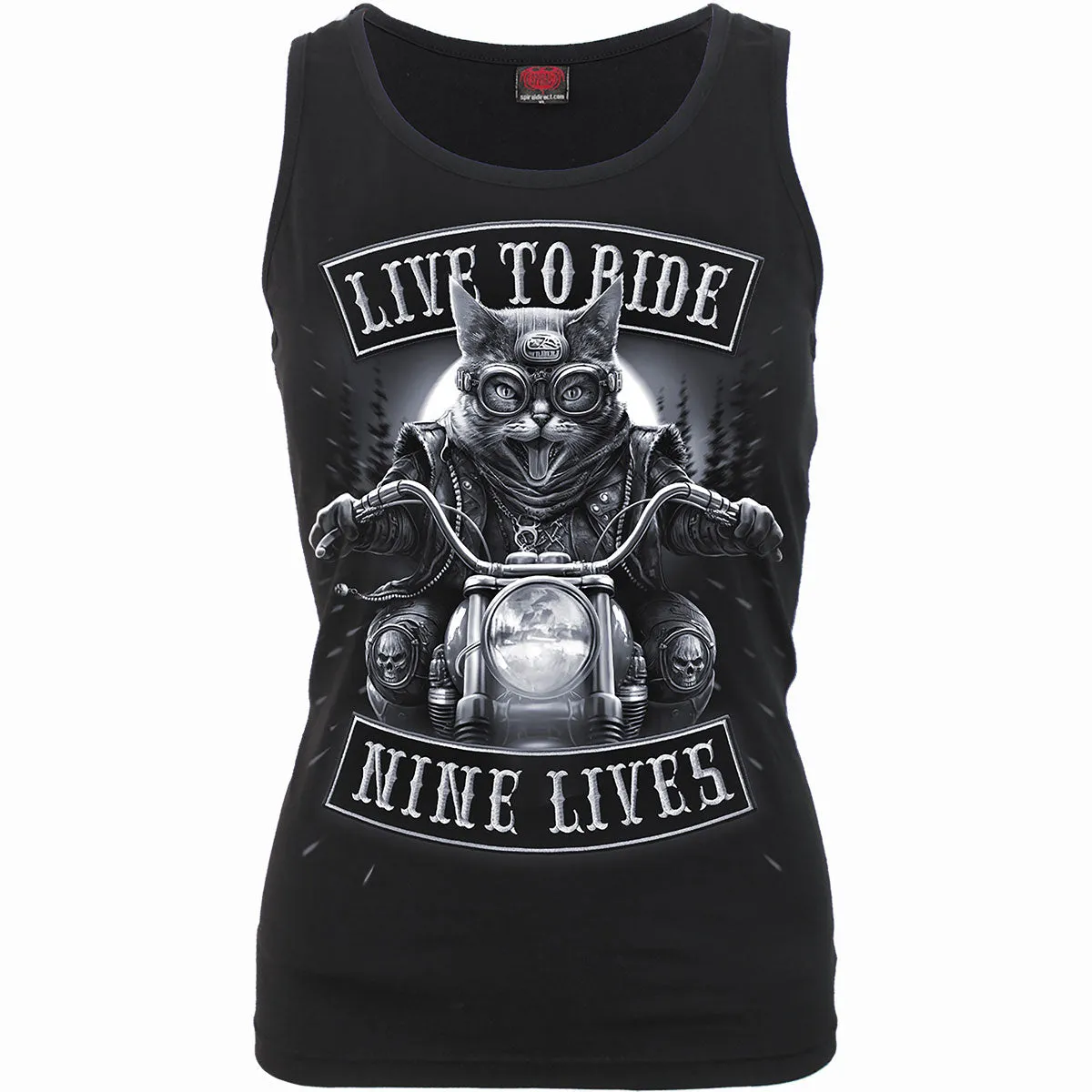 NINE LIVES - Razor Back Top Black sold by Spiral Direct