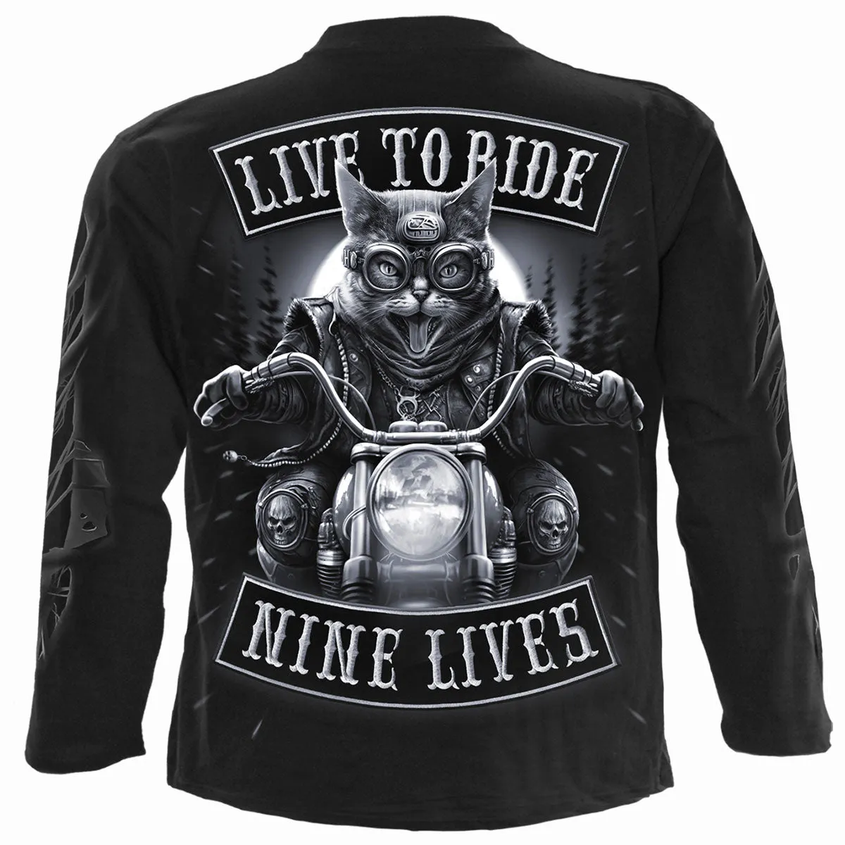 NINE LIVES - Longsleeve T-Shirt Black sold by Spiral Direct product image thumbnail 2