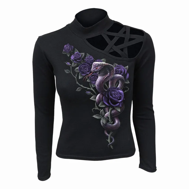 COBRA ROSES - Pentagram Shoulder Longsleeve Top made by Spiral Direct