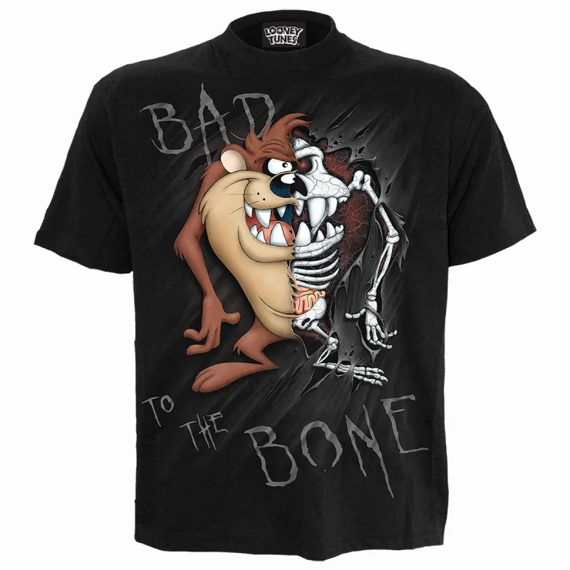 TAZ - BAD 2 D BONE - Front Print T-Shirt Black sold by Spiral Direct