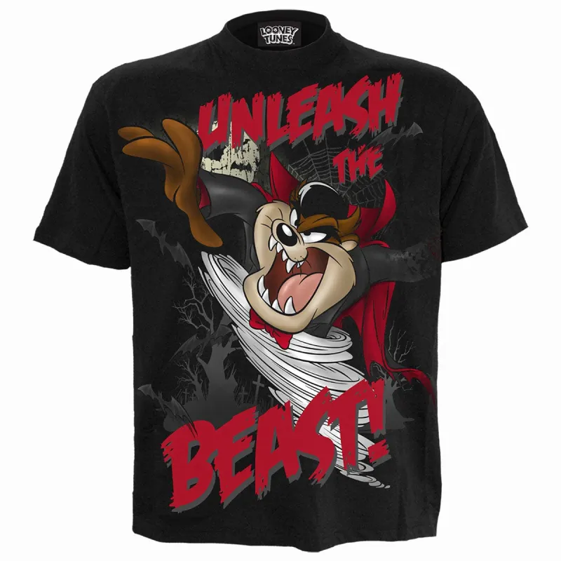 TAZ - UNLEASH THE BEAST - Front Print T-Shirt Black sold by Spiral Direct