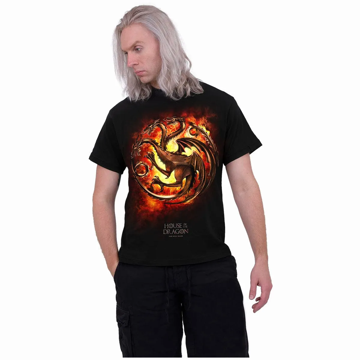 HOD - DRAGON FLAMES - Front Print T-Shirt Black sold by Spiral Direct product image thumbnail 2