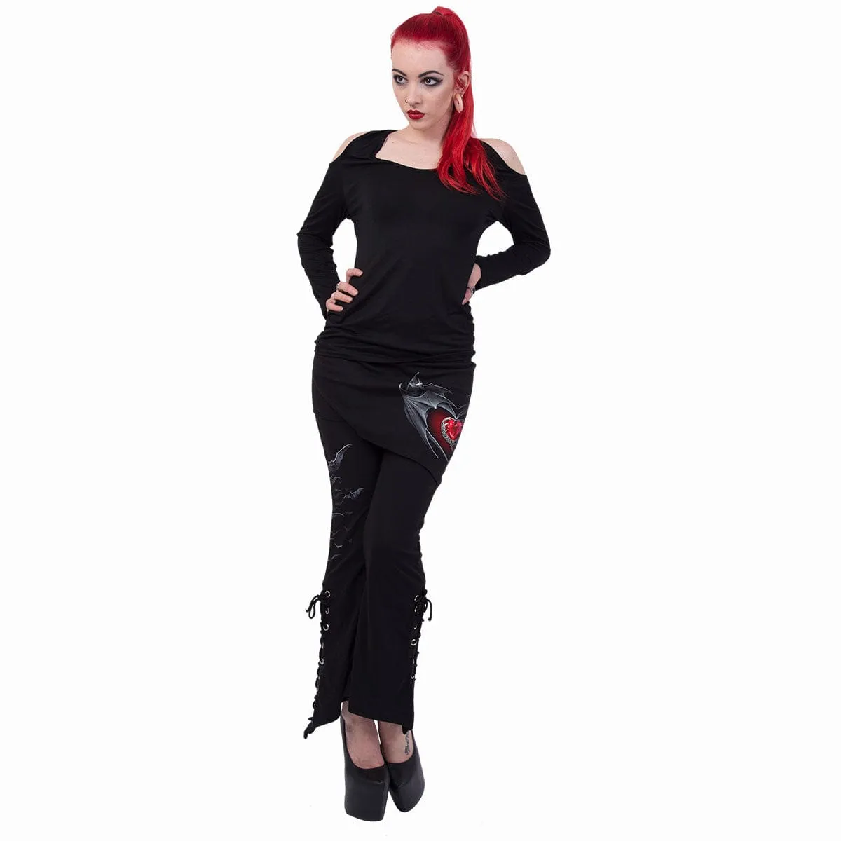 BAT'S HEART - 2in1 Boot-Cut Leggings with Micro Slant Skirt sold by Spiral Direct product image thumbnail 3