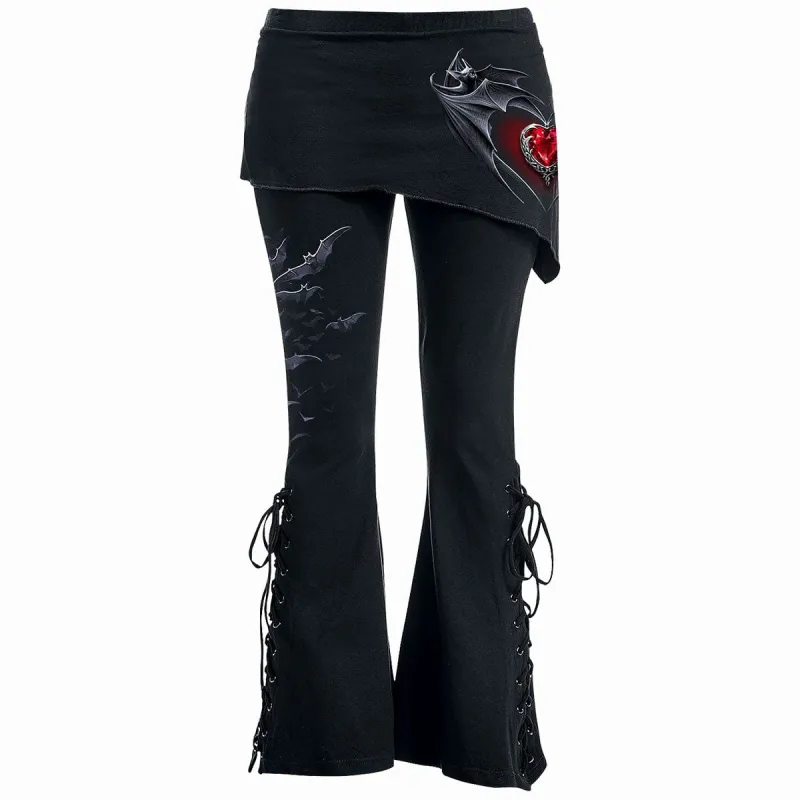 BAT'S HEART - 2in1 Boot-Cut Leggings with Micro Slant Skirt made by Spiral Direct
