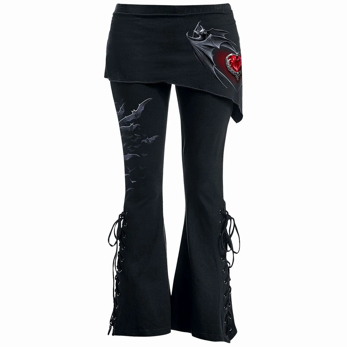BAT'S HEART - 2in1 Boot-Cut Leggings with Micro Slant Skirt sold by Spiral Direct