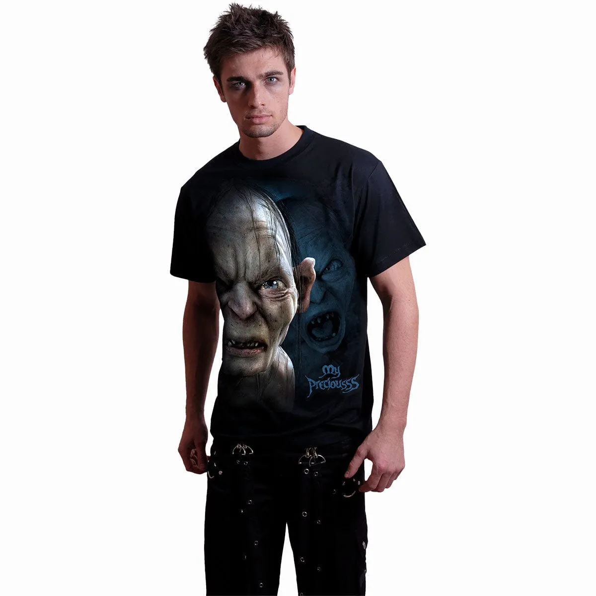 LOTR - GOLLUM - MY PRECIOUSSS - Front Print T-Shirt Black sold by Spiral Direct product image thumbnail 2