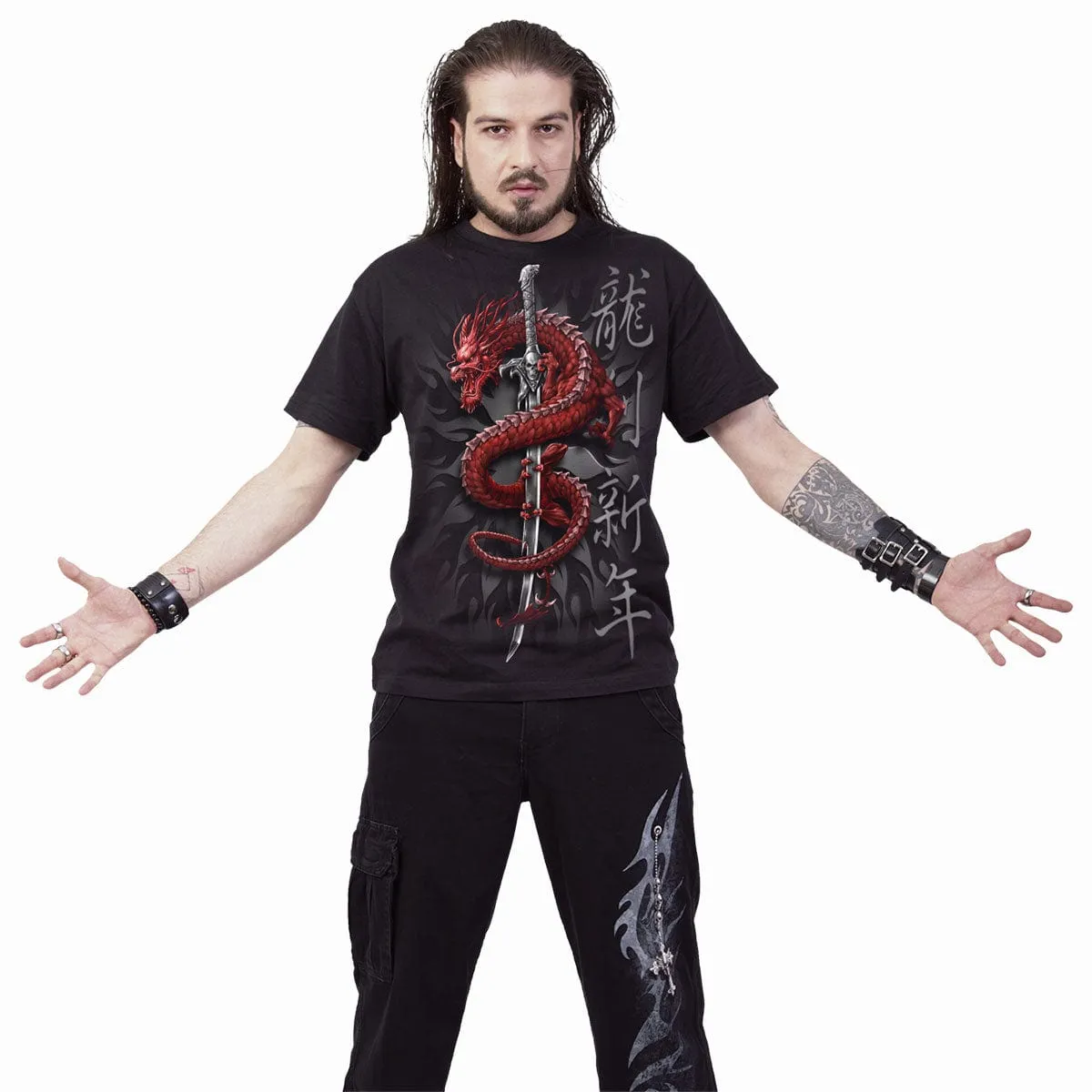 ORIENTAL DRAGON - T-Shirt Black sold by Spiral Direct product image thumbnail 3