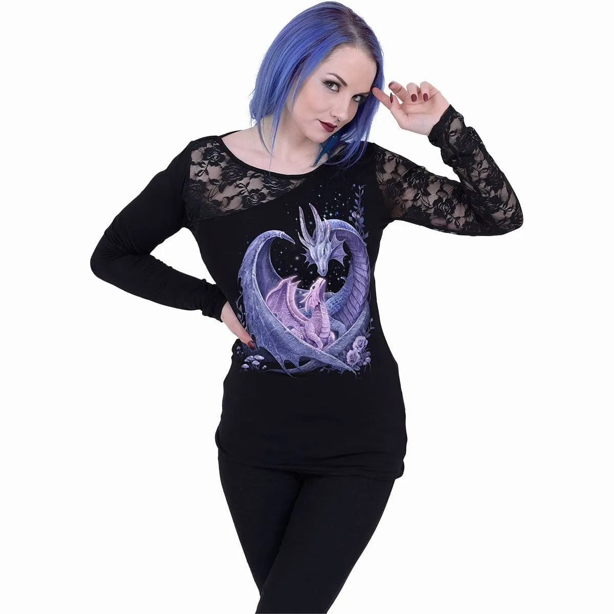 MATERNAL INSTINCTS - Lace One Shoulder Top Black sold by Spiral Direct product image thumbnail 3