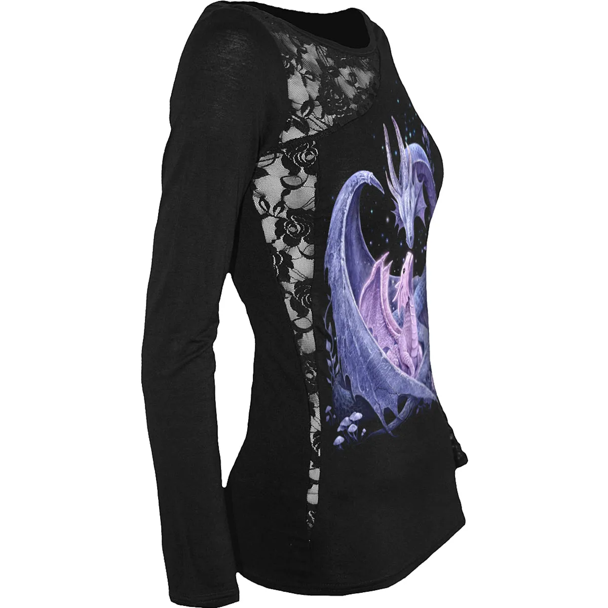 MATERNAL INSTINCTS - Lace One Shoulder Top Black sold by Spiral Direct product image thumbnail 2