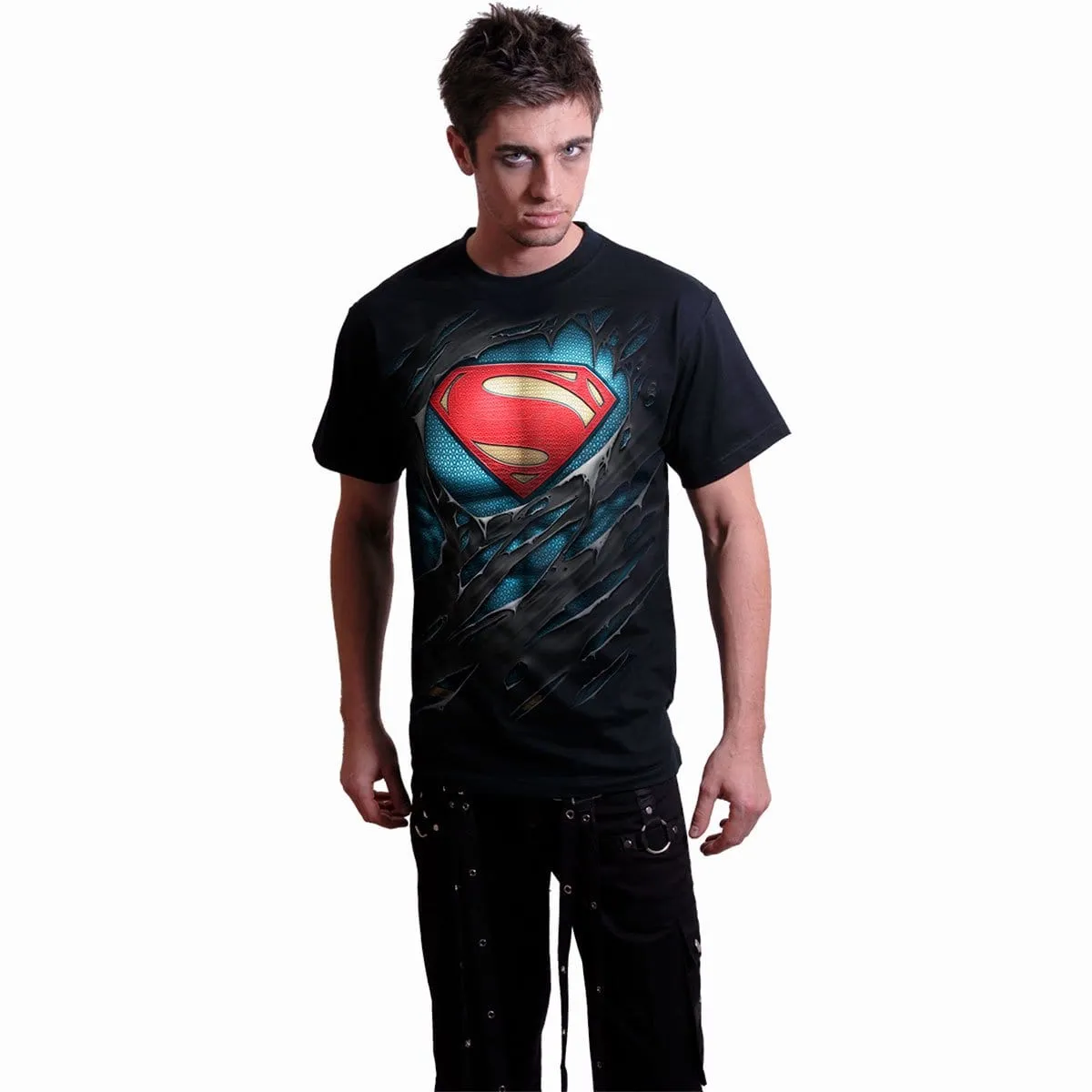 SUPERMAN - RIPPED - T-Shirt Black sold by Spiral Direct product image thumbnail 3