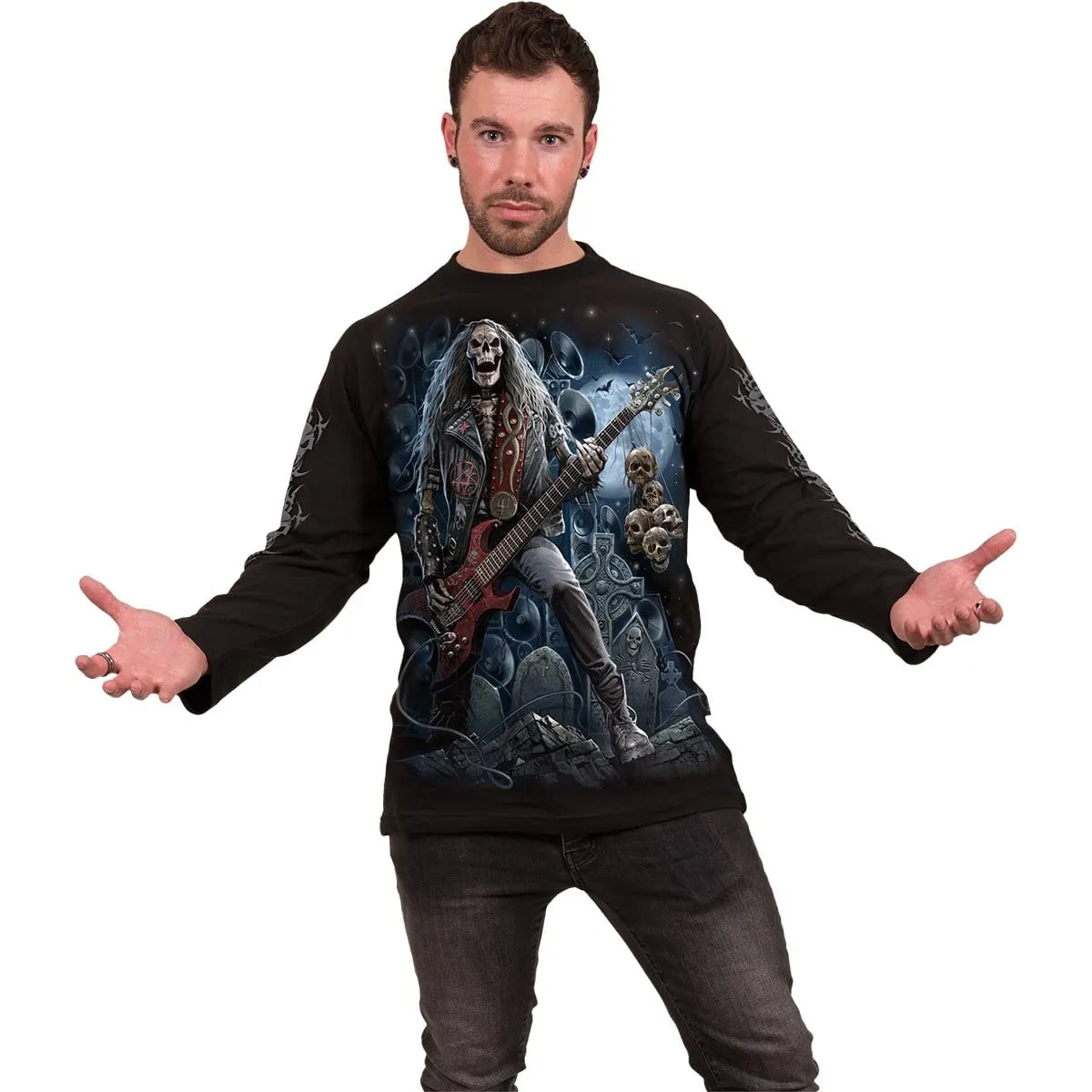 GRIM ROCKER - Longsleeve T-Shirt Black sold by Spiral Direct product image thumbnail 3