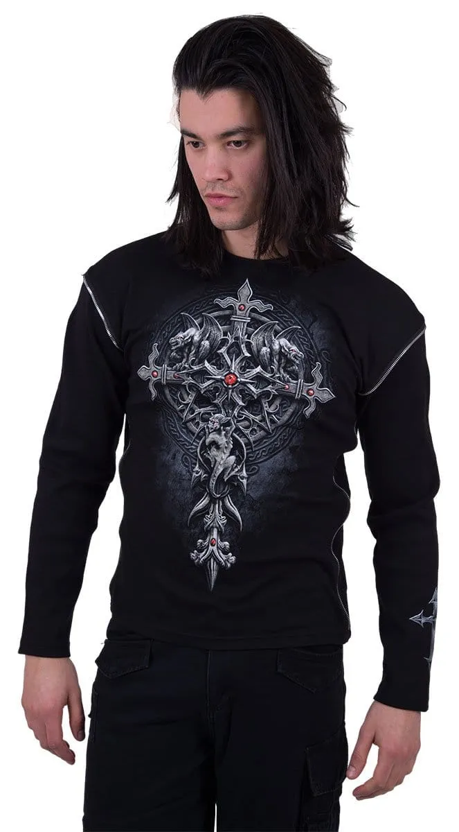 CUSTODIAN - Zip Side Ribbed Gothic Longsleeve sold by Spiral Direct product image thumbnail 3