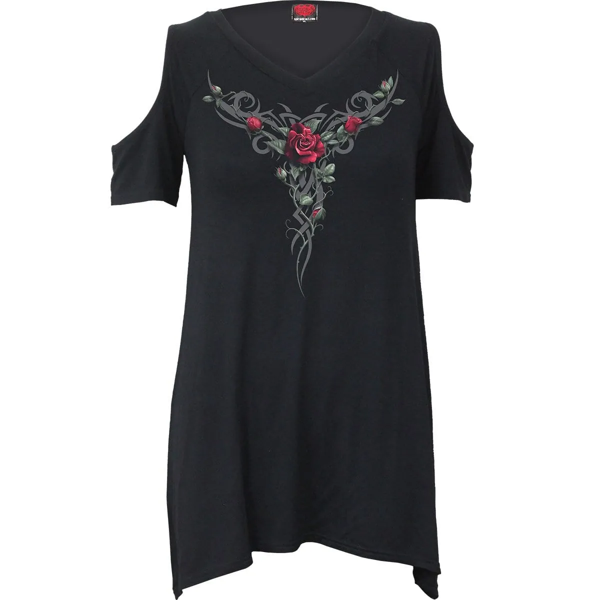 TRIBAL ROSE - Cold Shoulder Goth Bottom Top sold by Spiral Direct