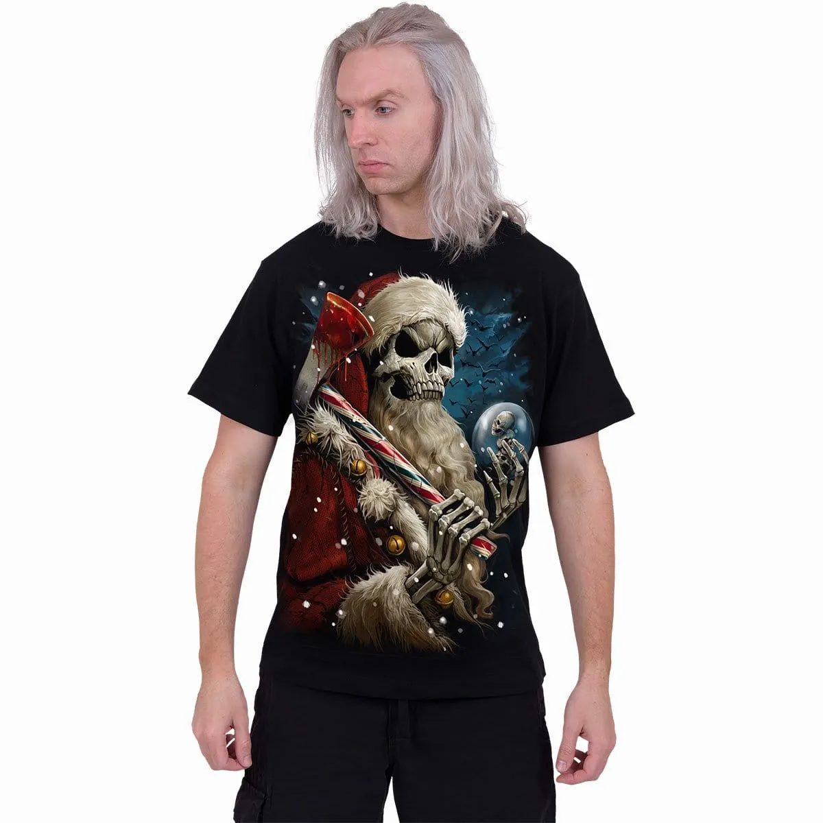CANDY CANE SANTA - T-Shirt Black sold by Spiral Direct product image thumbnail 3