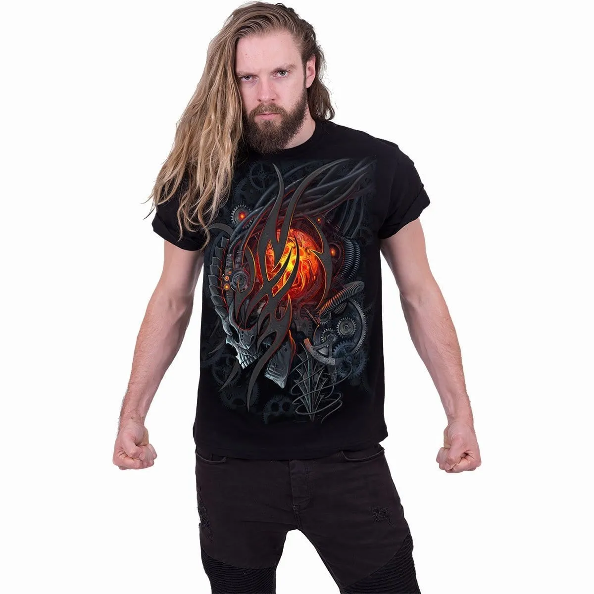 STEAMPUNK SKULL - T-Shirt Black sold by Spiral Direct product image thumbnail 3