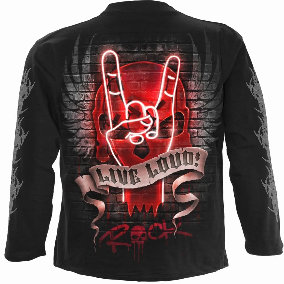 LIVE LOUD - Longsleeve T-Shirt Black sold by Spiral Direct product image thumbnail 2