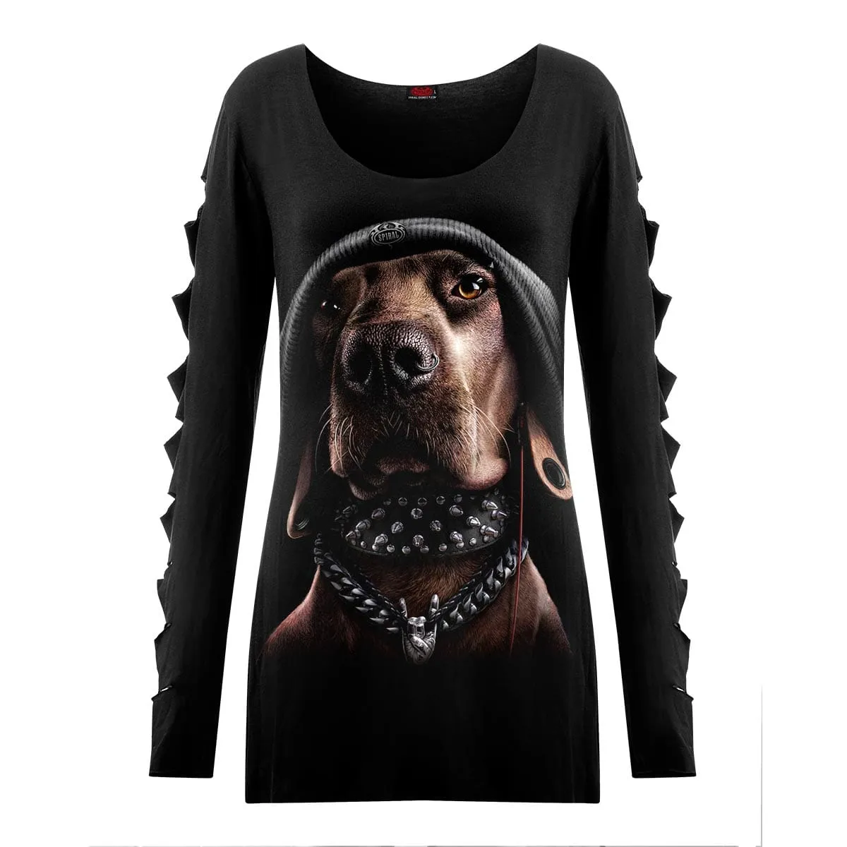 DAWG - Slashed Sleeve Boatneck Top sold by Spiral Direct