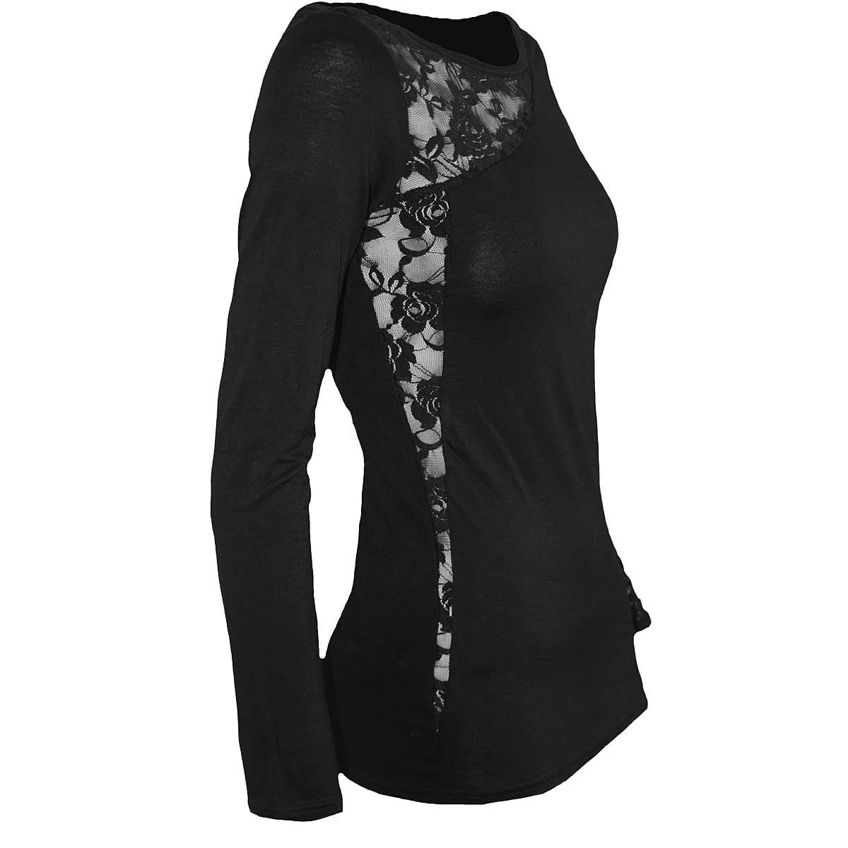 GOTHIC ELEGANCE - Lace One Shoulder Top Black sold by Spiral Direct product image thumbnail 2