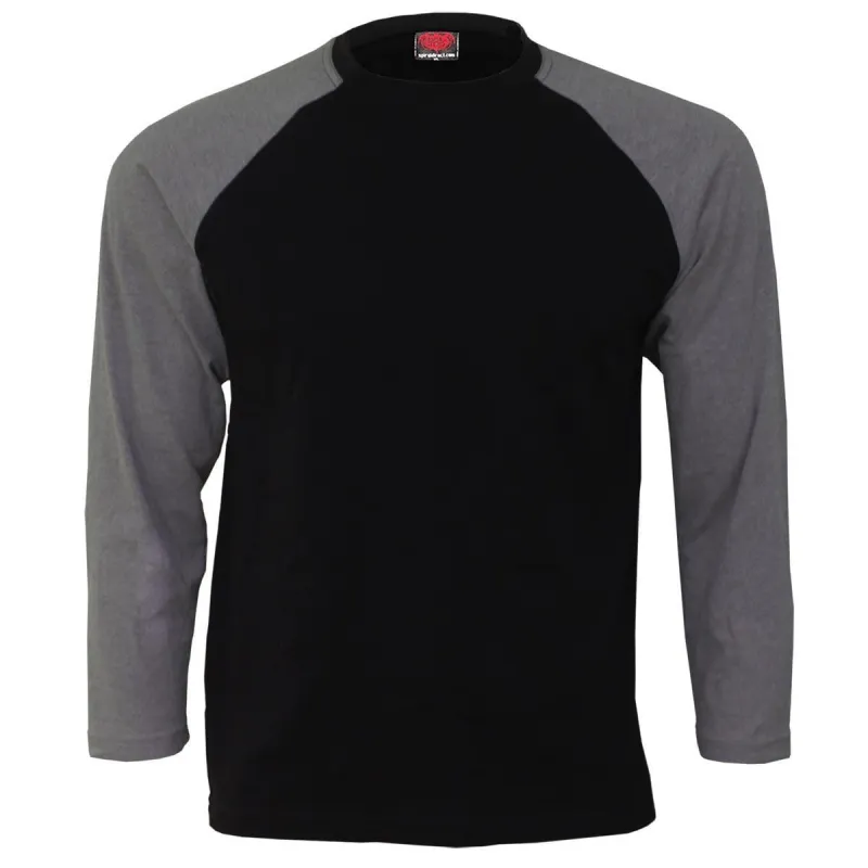 URBAN FASHION - Raglan Contrast Longsleeve Charcoal Black sold by Spiral Direct