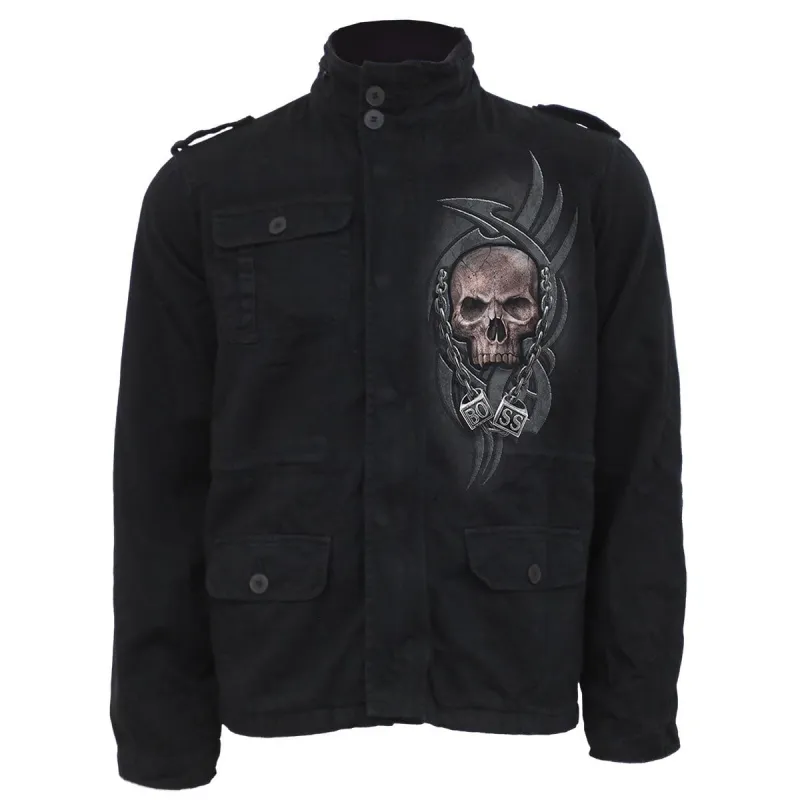 BOSS REAPER - Military Lined Jacket with Hidden Hood sold by Spiral Direct