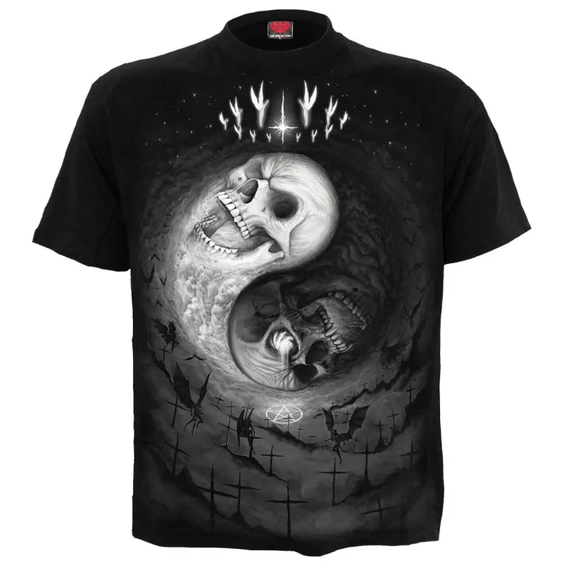 YIN YANG SKULLS - T-Shirt Black sold by Spiral Direct