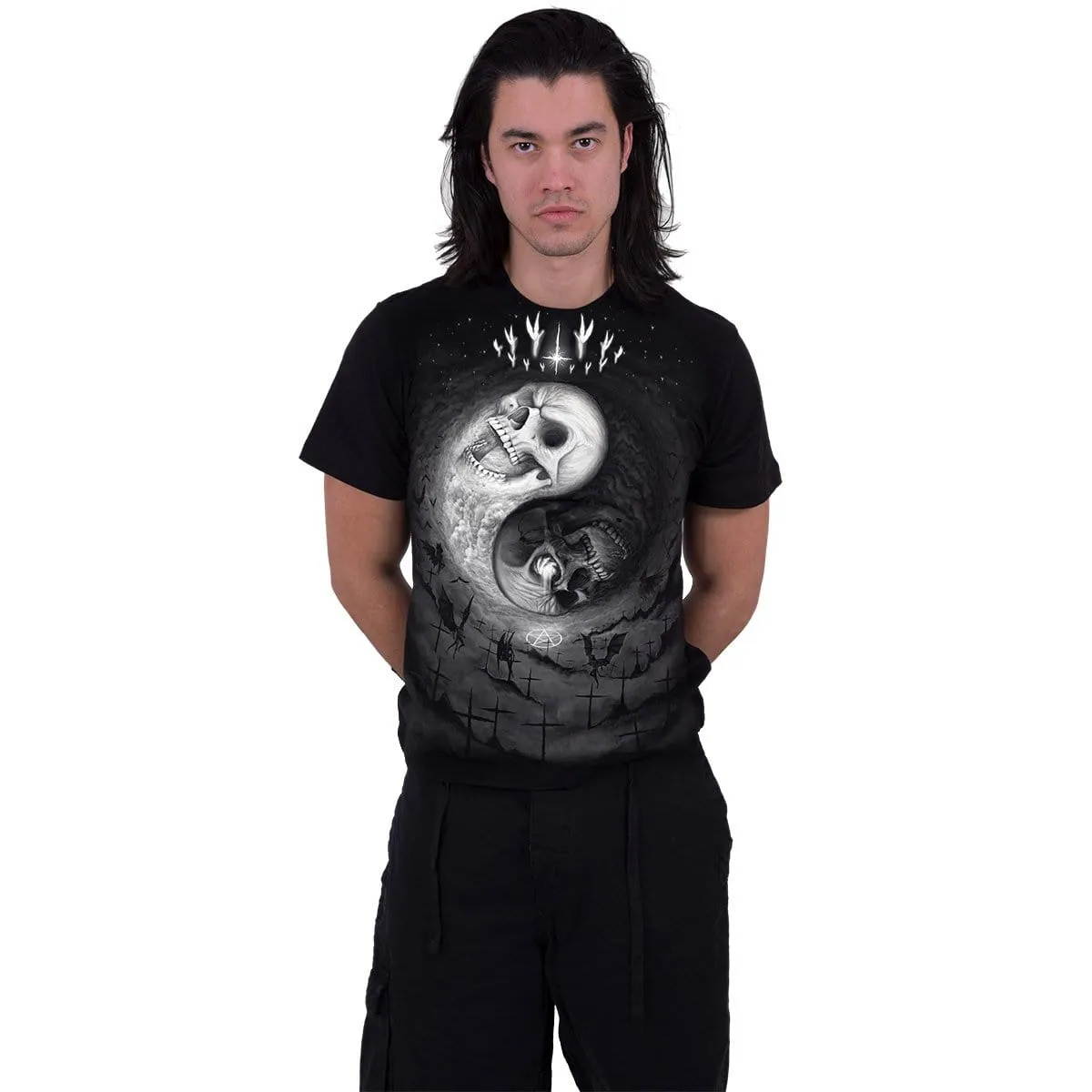YIN YANG SKULLS - T-Shirt Black sold by Spiral Direct product image thumbnail 3