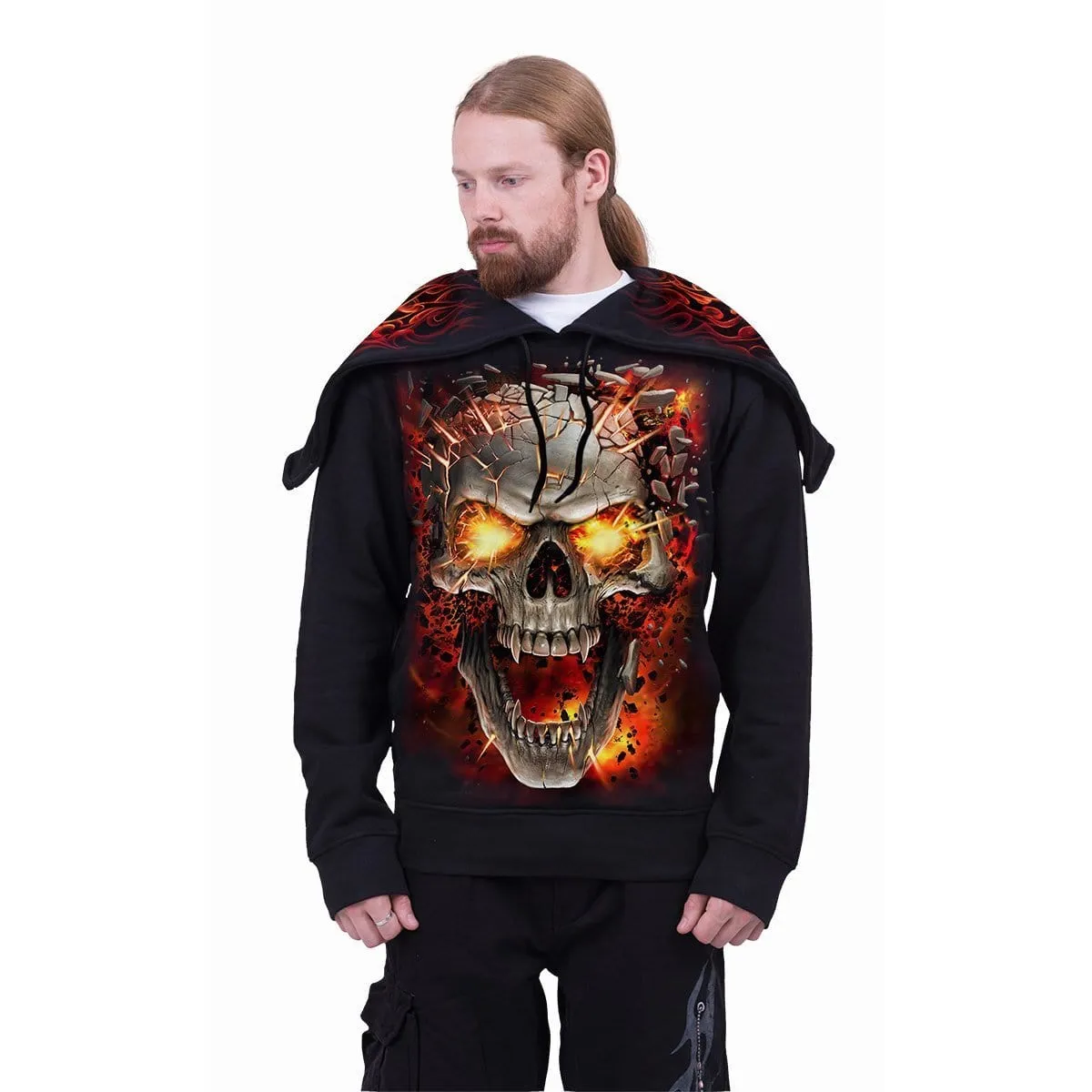 SKULL BLAST - Split Zip Hoody Black sold by Spiral Direct product image thumbnail 3