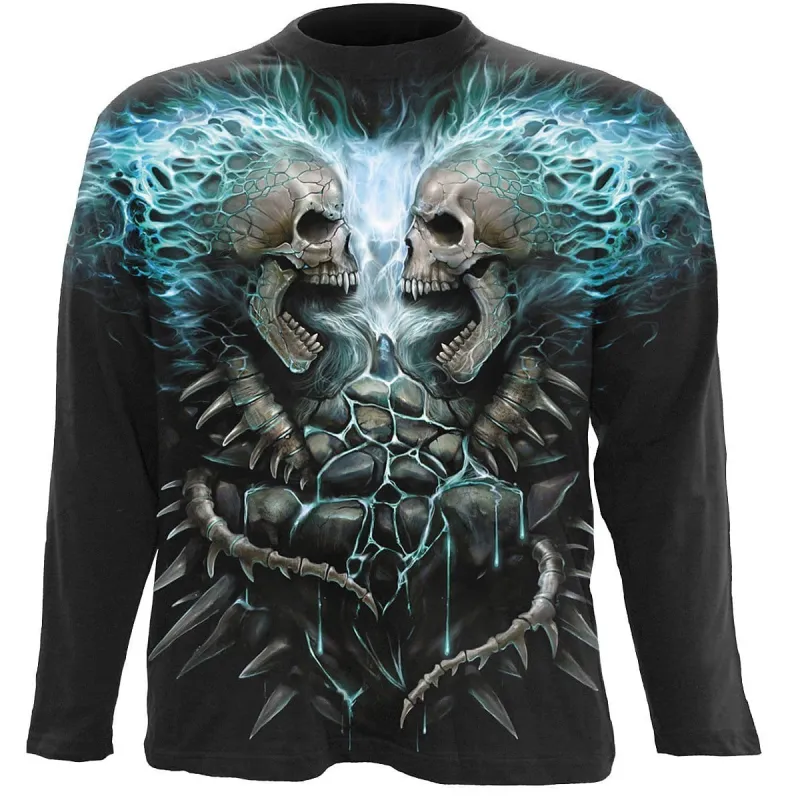 FLAMING SPINE - Allover Longsleeve T-Shirt Black sold by Spiral Direct
