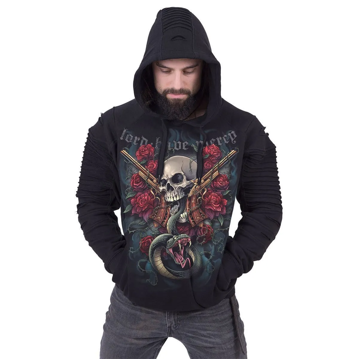LORD HAVE MERCY - Premuim Biker Fashion Mens Hoodie sold by Spiral Direct product image thumbnail 3