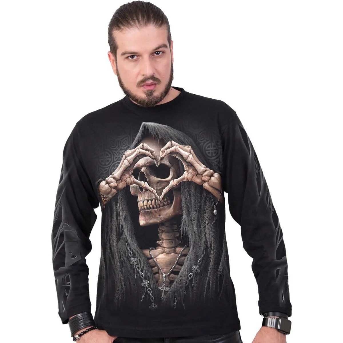 DARK LOVE - Longsleeve T-Shirt Black sold by Spiral Direct product image thumbnail 3