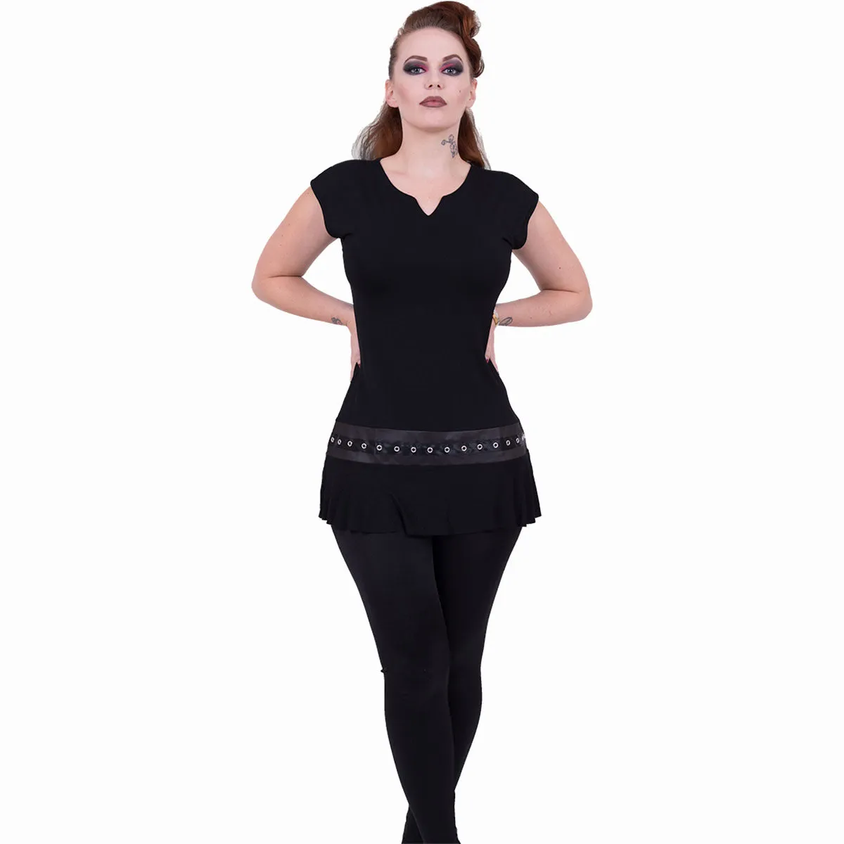 GOTHIC ROCK - Stud Waist Mini Dress Black sold by Spiral Direct product image thumbnail 2