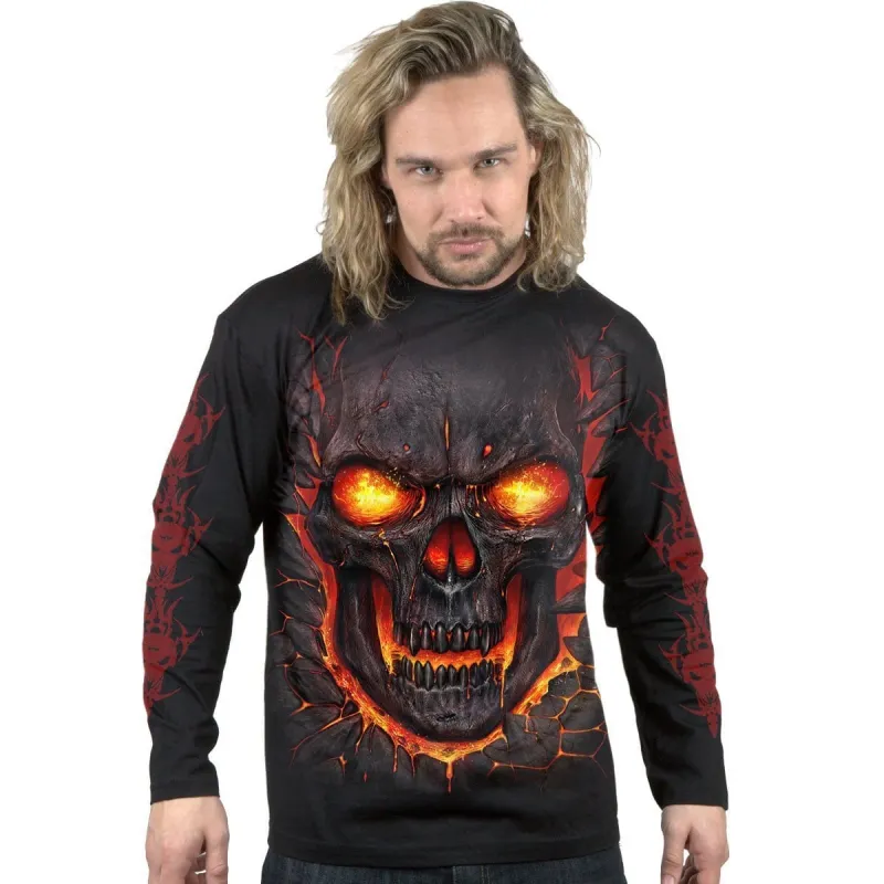 SKULL LAVA - Longsleeve T-Shirt Black sold by Spiral Direct