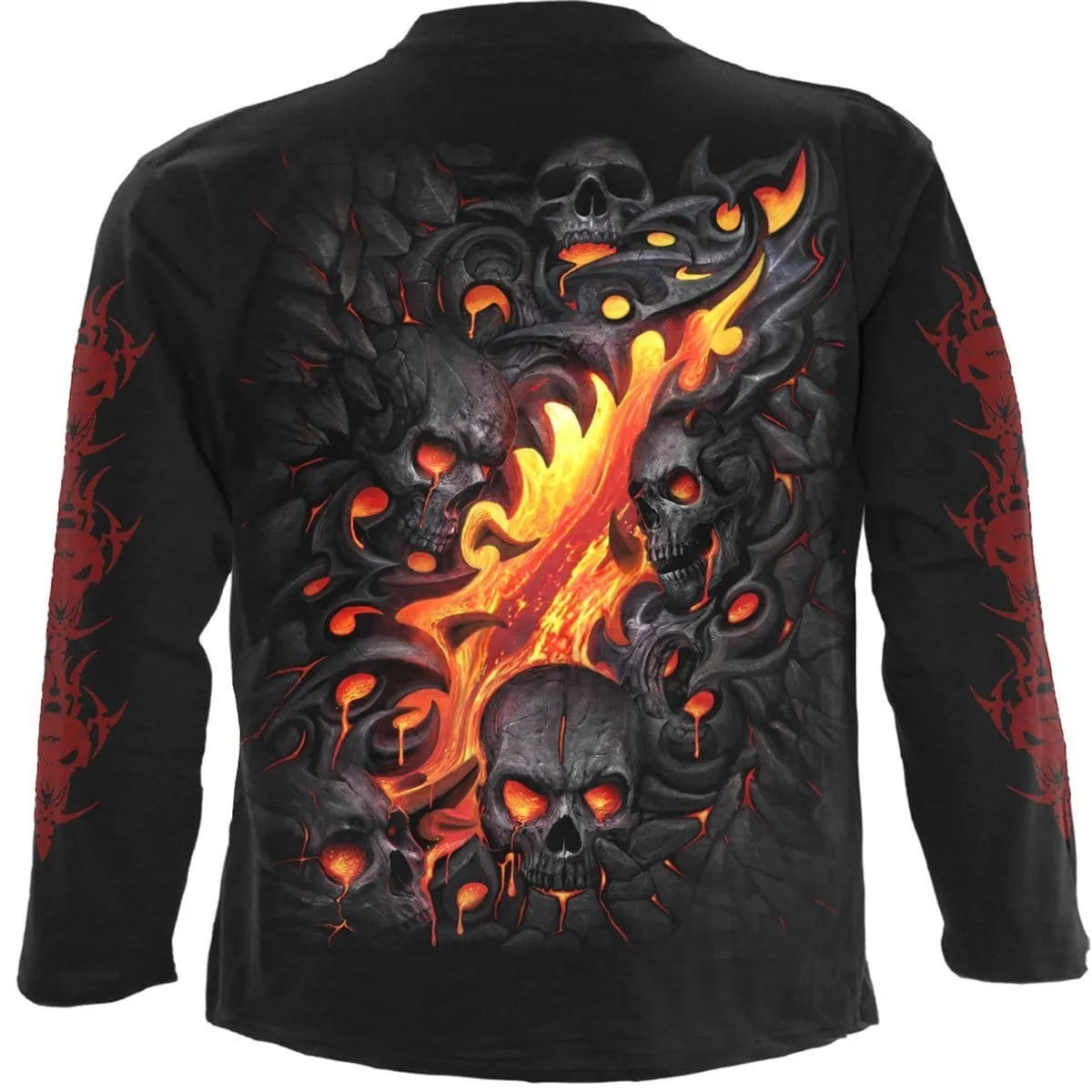 SKULL LAVA - Longsleeve T-Shirt Black sold by Spiral Direct product image thumbnail 3