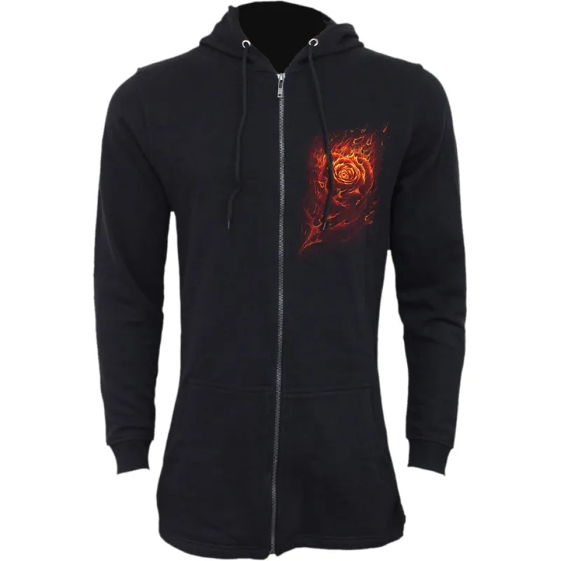 BURNT ROSE - Ladies Fish Tail Full Zip Hoody - Zip Sleeve made by Spiral Direct